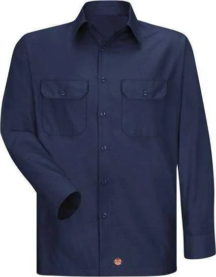 Red Kap SY50L Ripstop Long Sleeve Shirt - Long Sizes - Navy