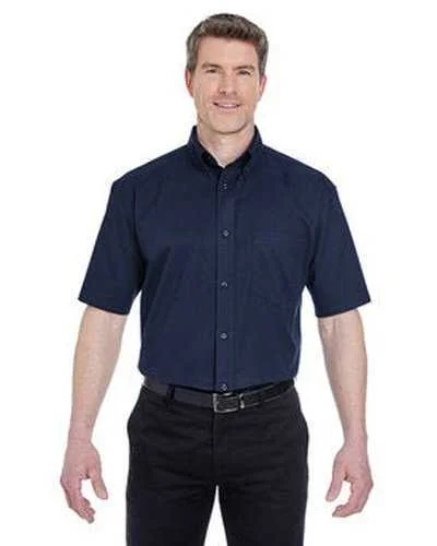 Ultraclub 8977 Adult Short-Sleeve Whisper Twill - Navy