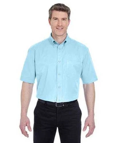 Ultraclub 8977 Adult Short-Sleeve Whisper Twill - Sky Blue