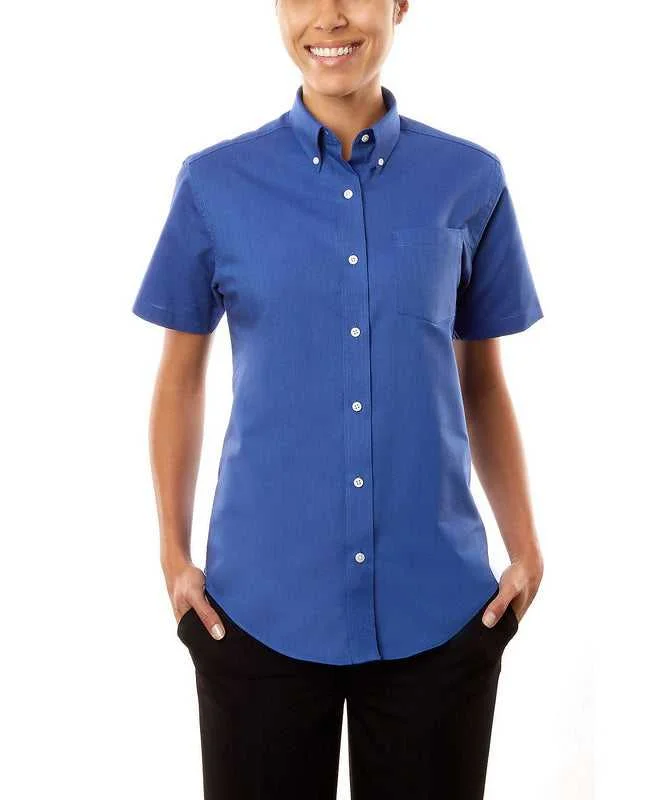 Van Heusen 13V0003 Women's Regular Fit Short Sleeve Oxford - English Blue