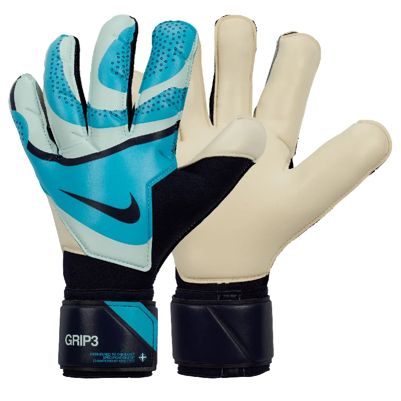 Nike Men's Grip 3 Goalkeeper Gloves Glacier Blue/Blackened Blue