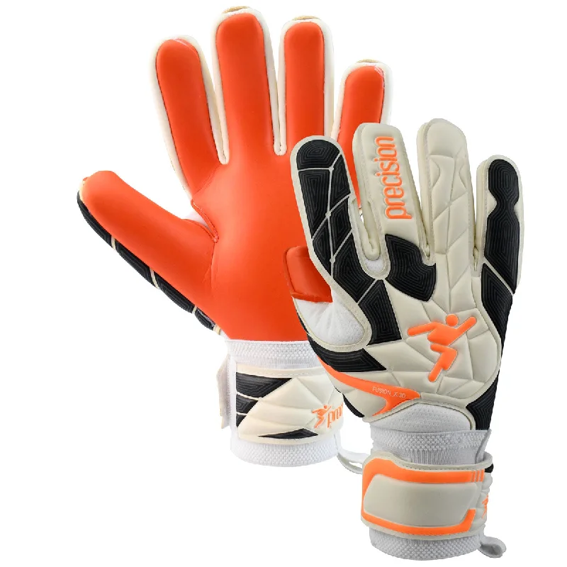 Precision Training Precision Fusion X.3D Pro Negative Contact Goalkeeping Gloves - Adult - White/Black/Grey/Orange