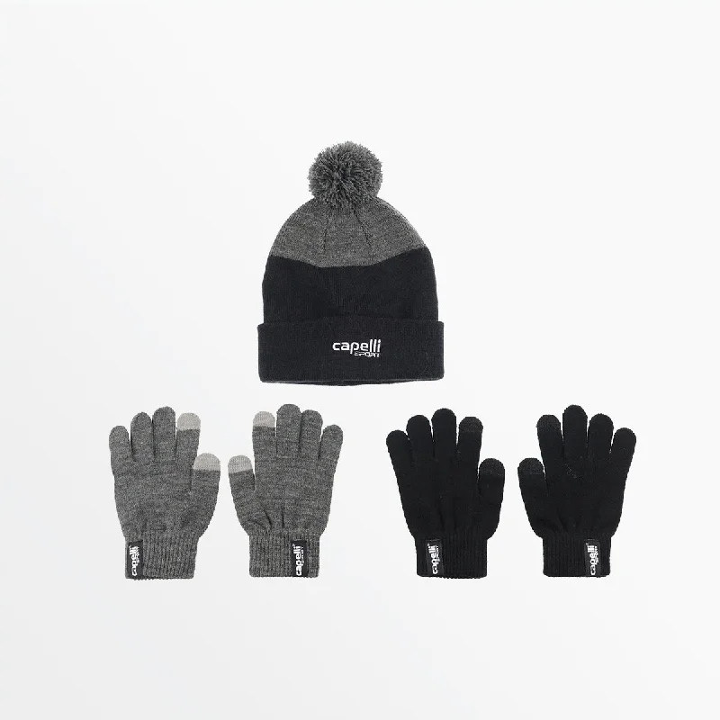 YOUTH TWO-TONE HAT & GLOVES -SET