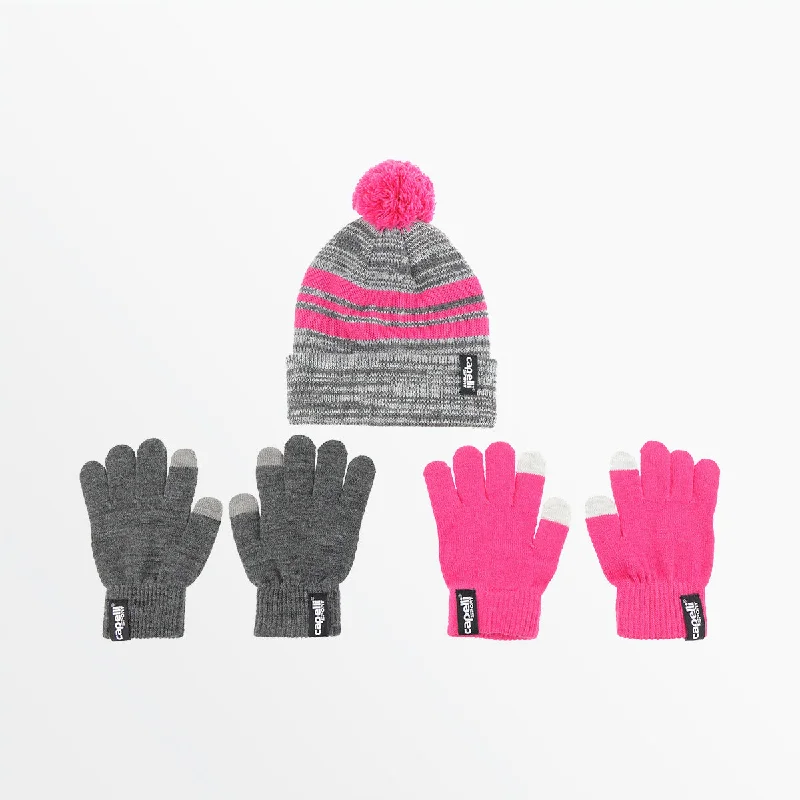 YOUTH STRIPED HAT & GLOVES-SET